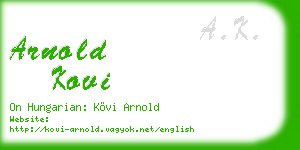 arnold kovi business card
