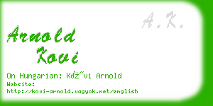 arnold kovi business card